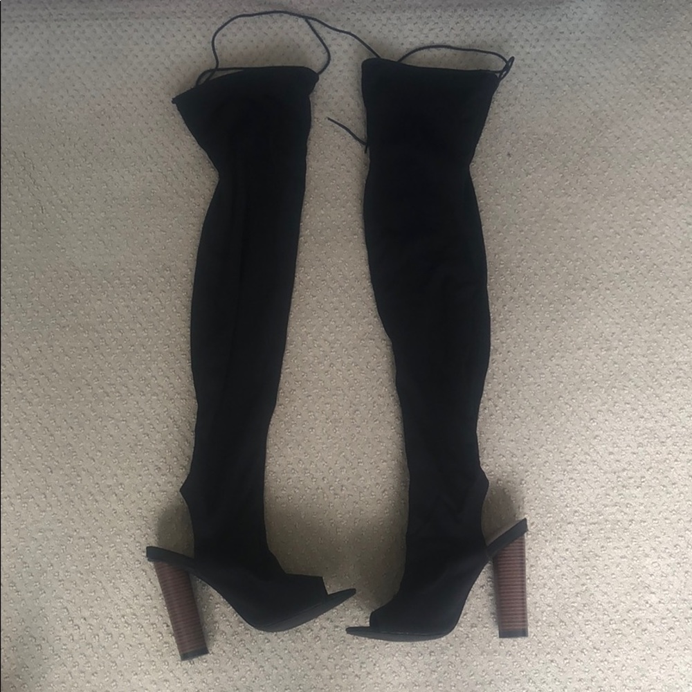 Black thigh high heels